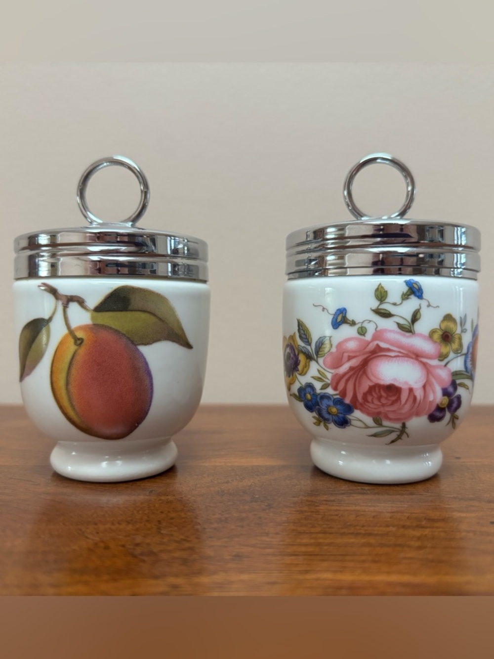 Set of Two Royal Worcester Egg Coddlers.